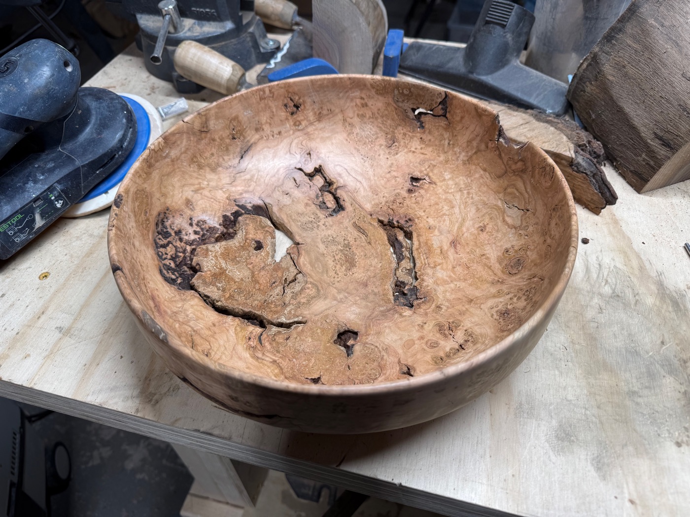 Cherry burl bowl, extra-large